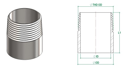 ống ren hàn inox