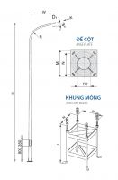 Cột thép bát giác liền cần đơn